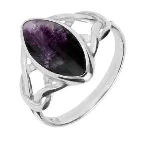 Sterling Silver Blue John Marquise Celtic Ring