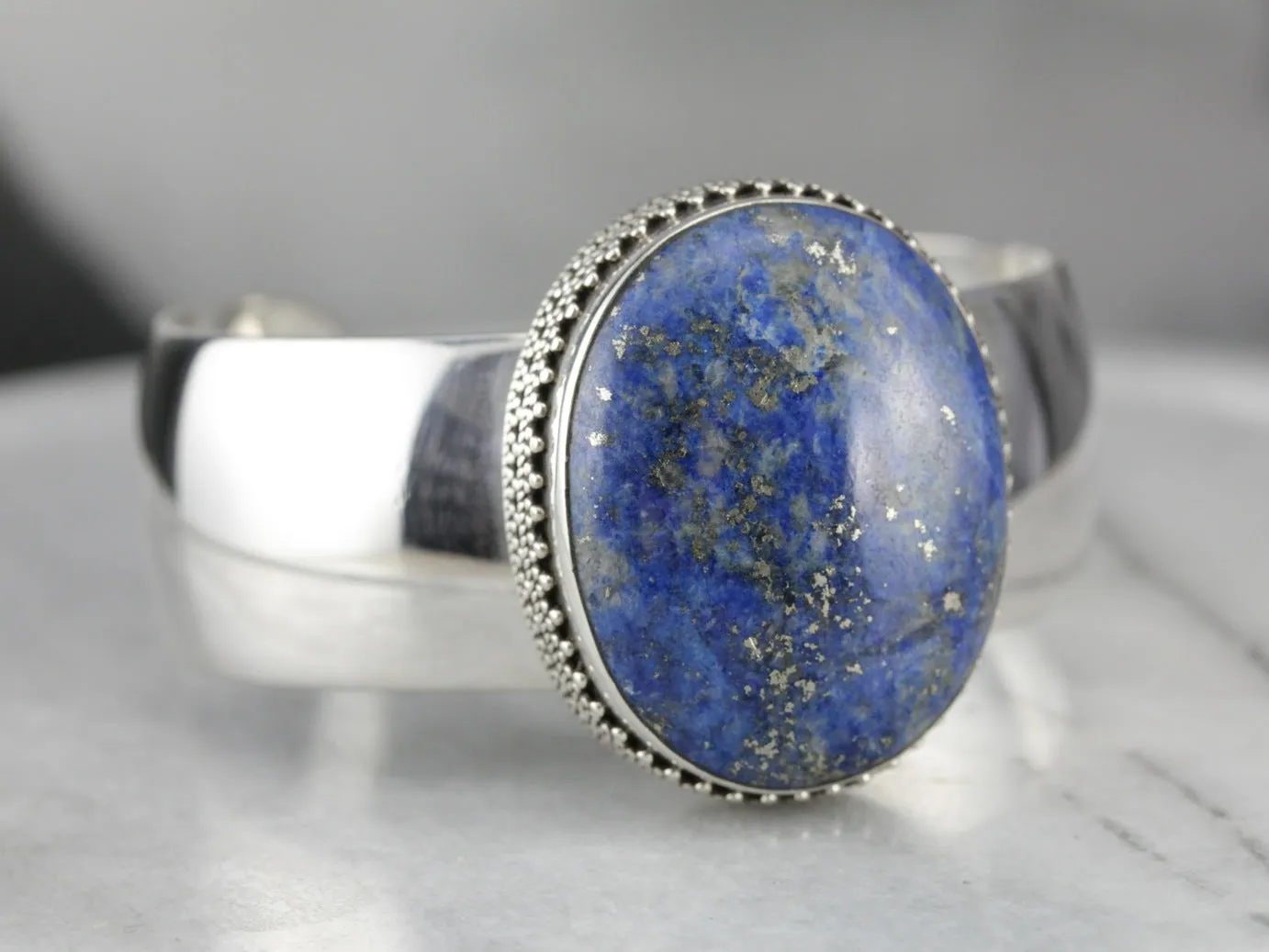 Sterling Silver Lapis Cuff Bracelet