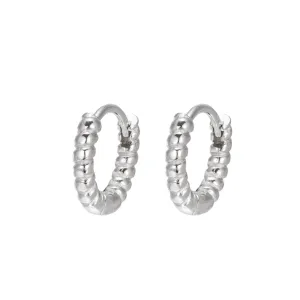 Sterling Silver Tidal Huggie Earrings