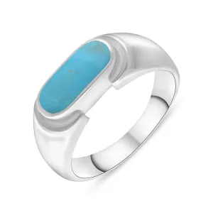 Sterling Silver Turquoise Oval Dodgem Ring
