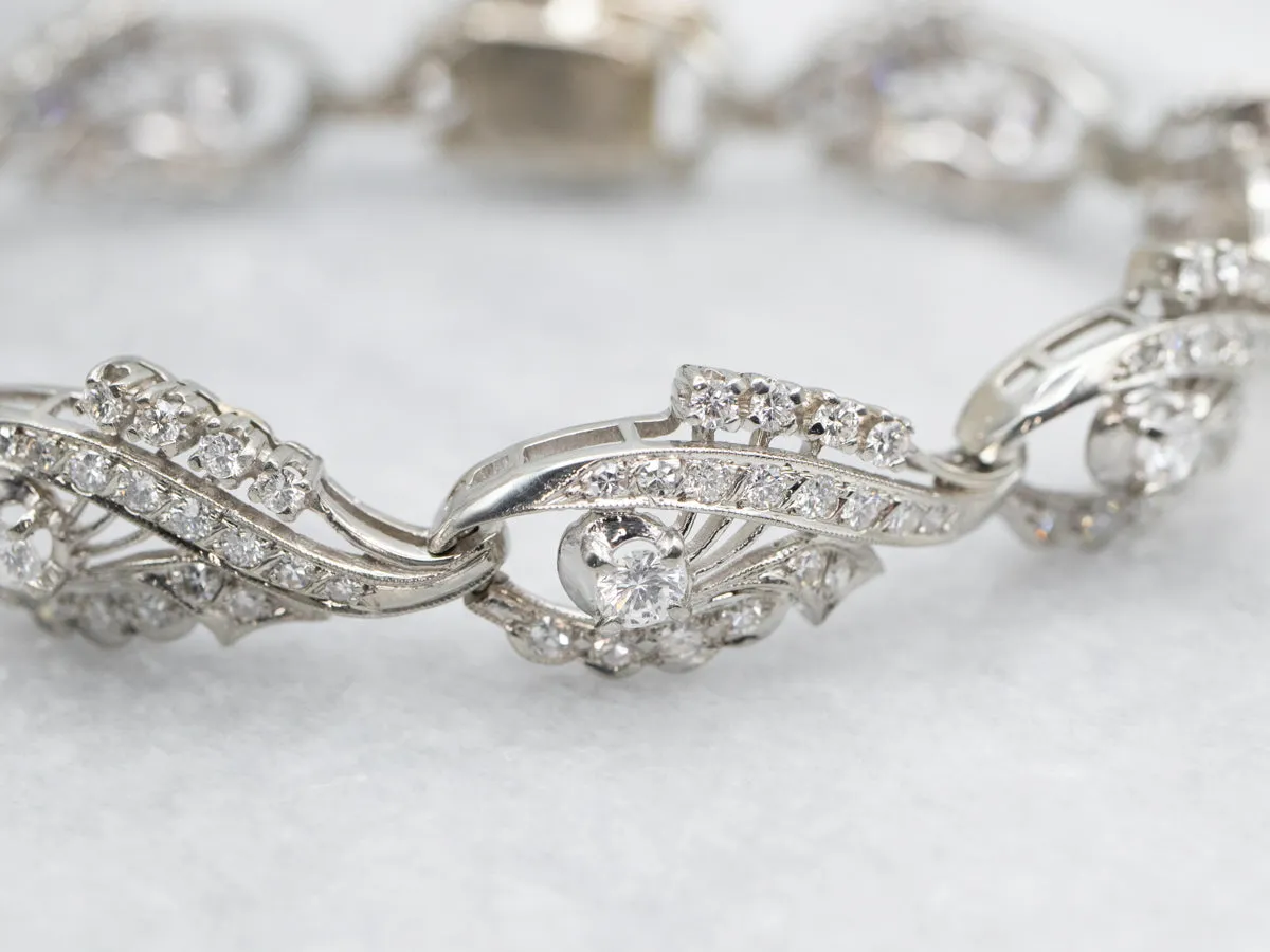Stunning Old Hollywood Diamond Link Bracelet