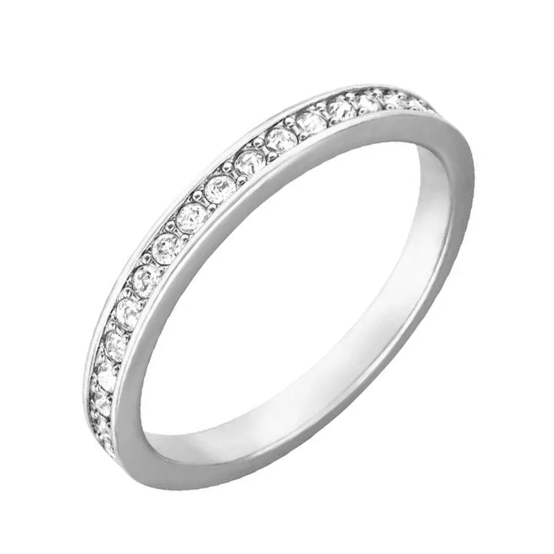 Swarovski Rare Rhodium Plated Ring - Size 55