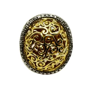Technibond SS Gold CZ Vermeil Ring