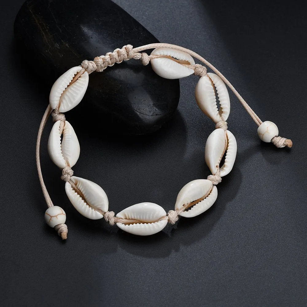 Terreau Kathy Anklets for Women shell Foot Jewelry Summer Beach Barefoot Bracelet ankle on leg  Ankle strap Bohemian Accessories