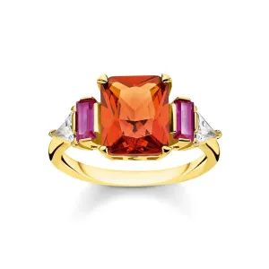 Thomas Sabo 18ct Yellow Gold Plated Sterling Silver Colourful Stones Ring