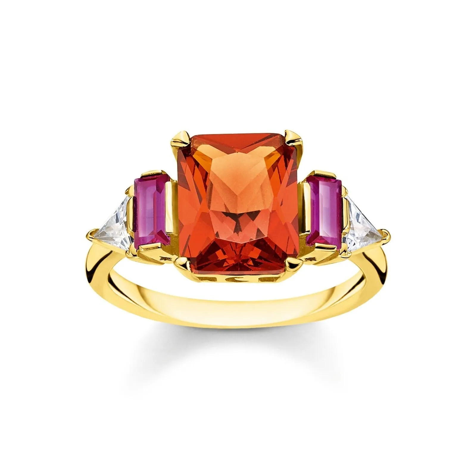 Thomas Sabo 18ct Yellow Gold Plated Sterling Silver Colourful Stones Ring