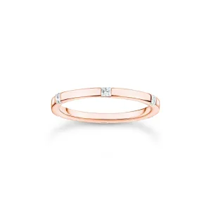 Thomas Sabo Charm Club Rose Gold Plated Sterling Silver Ring D