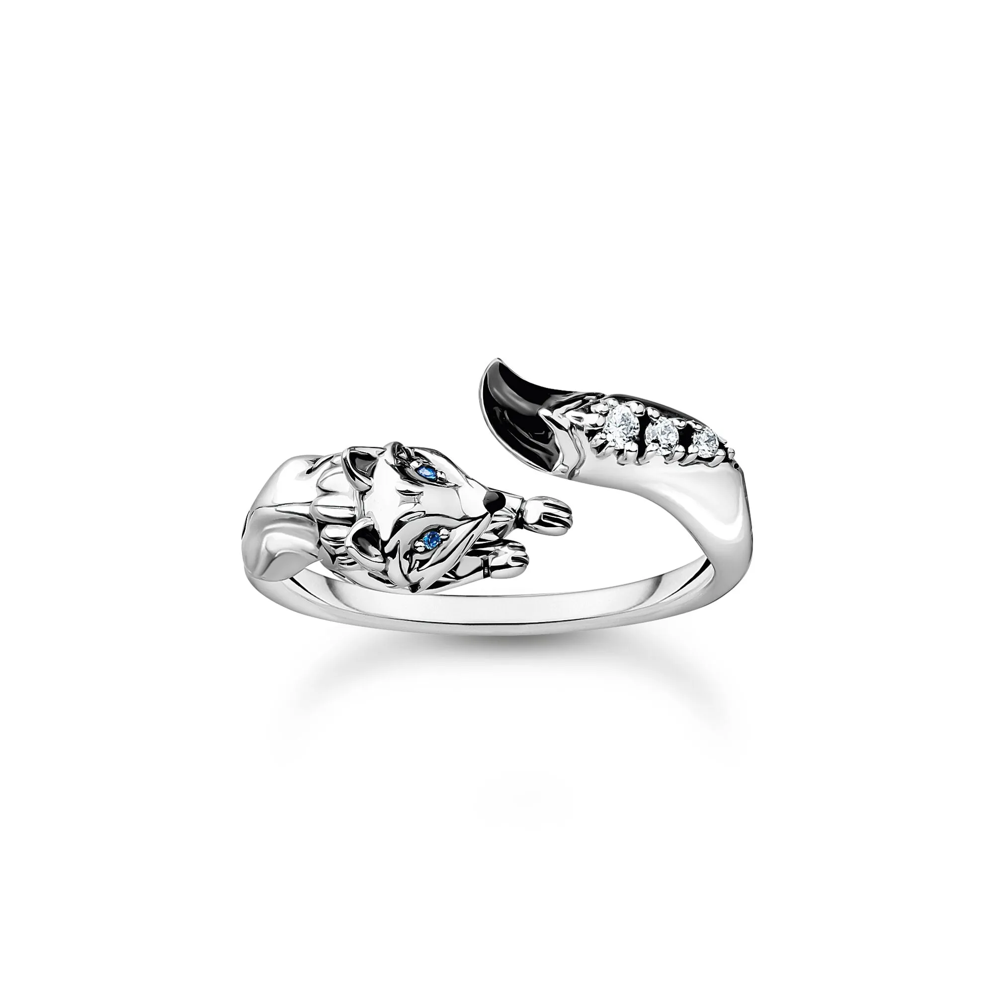 Thomas Sabo Charm Club Sterling Silver Fox White Stones Ring