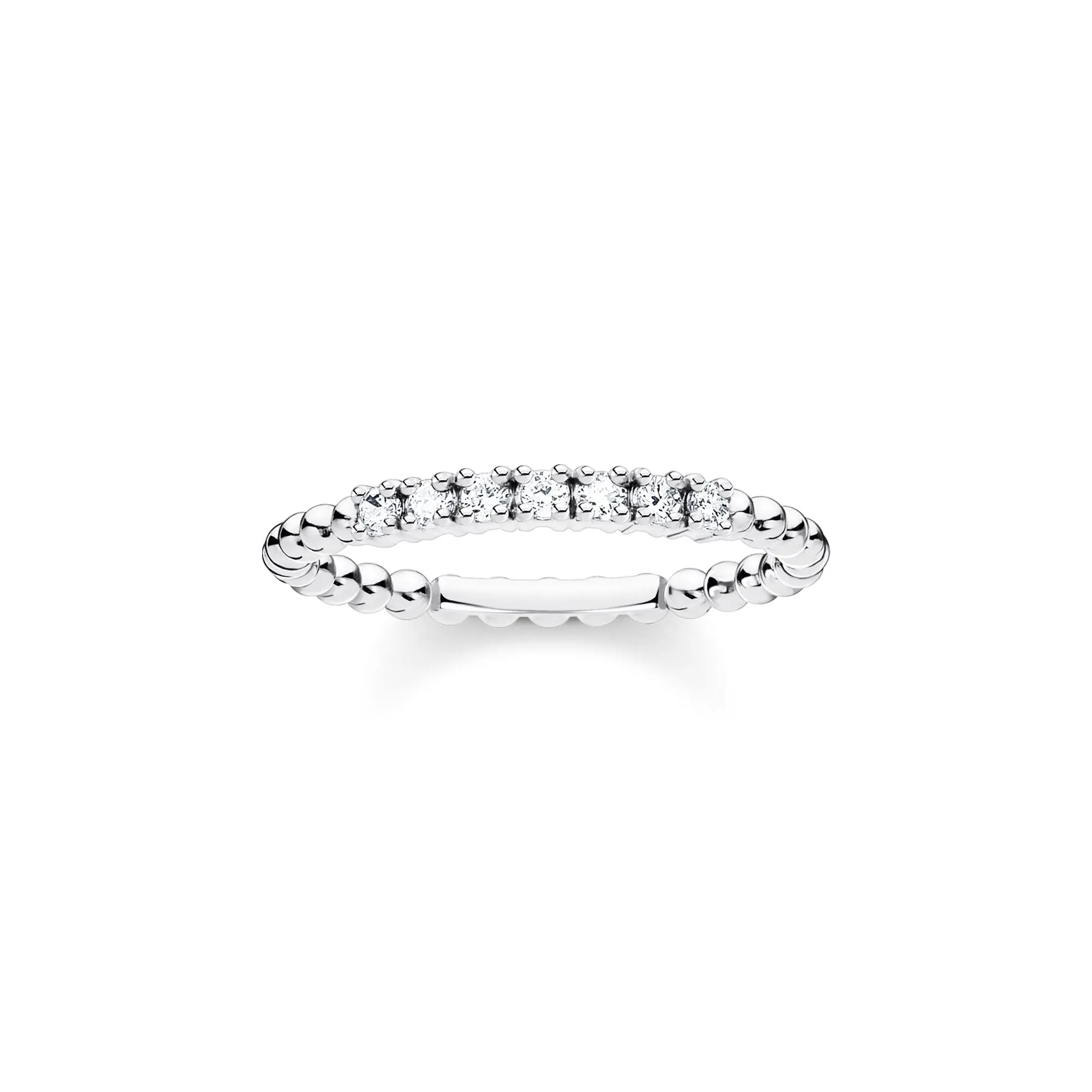 Thomas Sabo Charm Club Sterling Silver White CZ Dots Ring