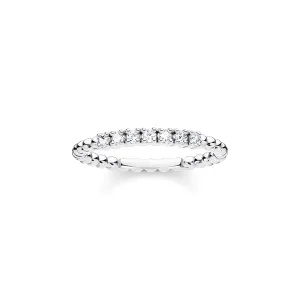Thomas Sabo Charm Club Sterling Silver White CZ Dots Ring