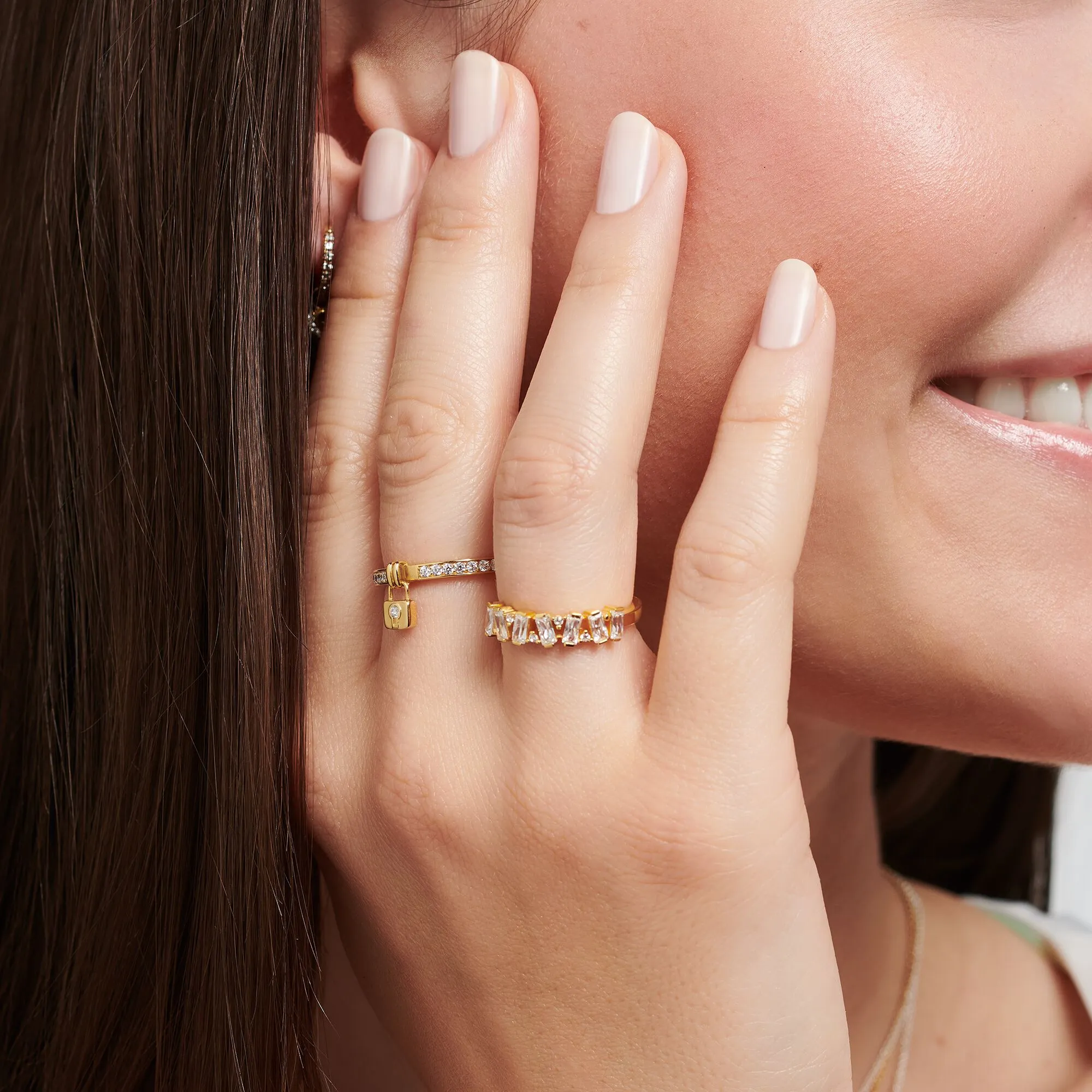 Thomas Sabo Charm Club Sterling Silver Yellow Gold Plated Lock Ring D