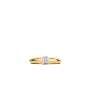 Ti Sento Two-Tone Pave CZ Ring