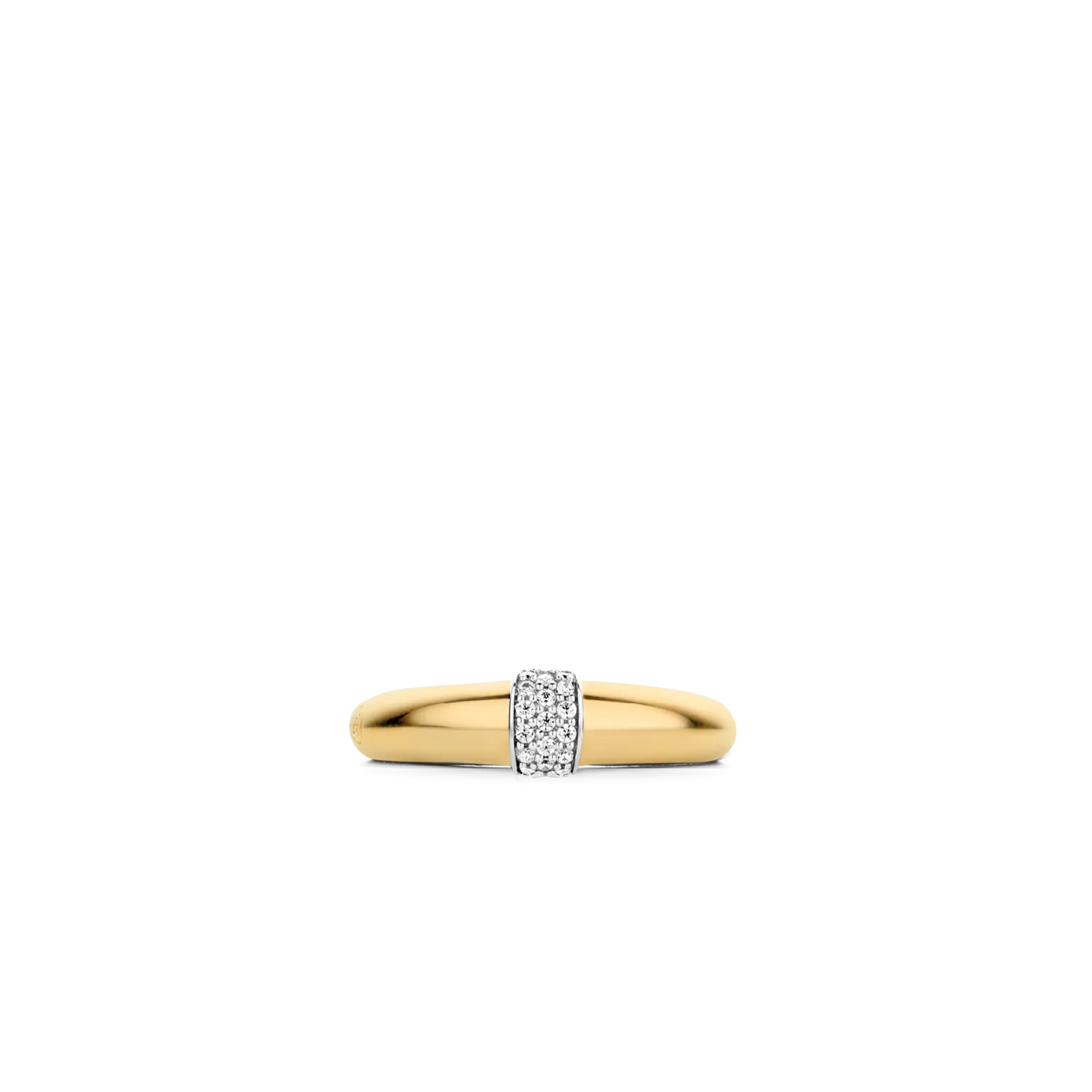 Ti Sento Two-Tone Pave CZ Ring