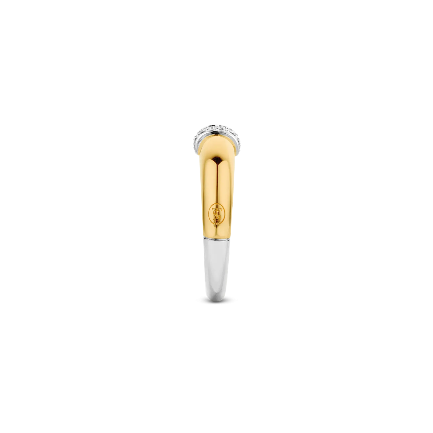 Ti Sento Two-Tone Pave CZ Ring