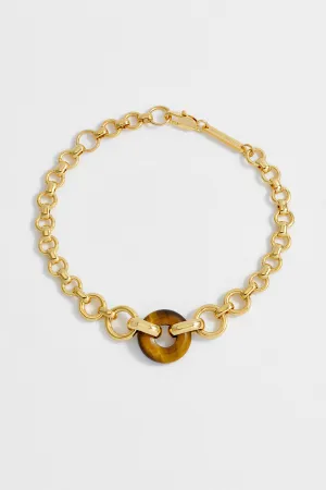Tigers Eye Graduated Link T-Bar Bracelet
