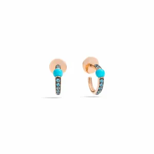 Turquoise & Blue Zircon M'Ama Non M'Ama Huggie Earrings