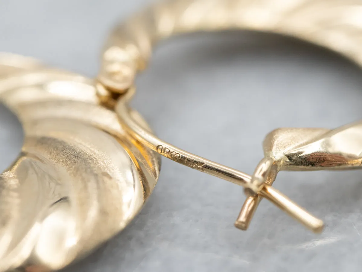 Twisted Gold Hoop Earrings