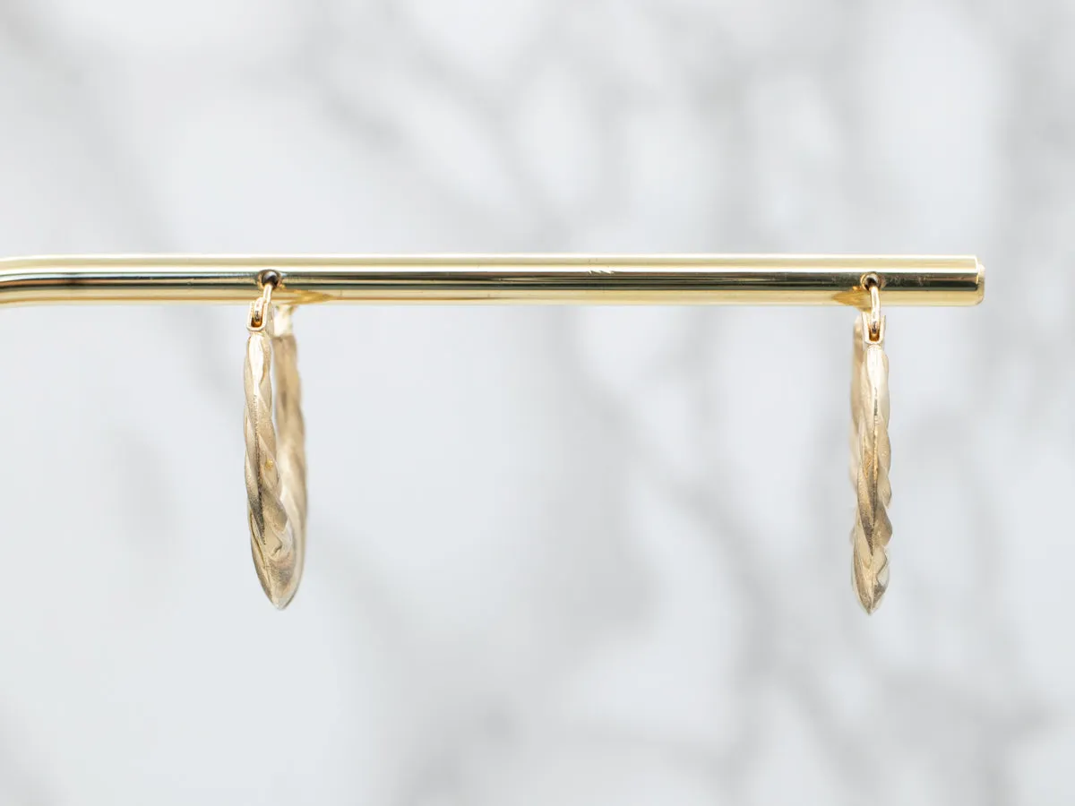 Twisted Gold Hoop Earrings