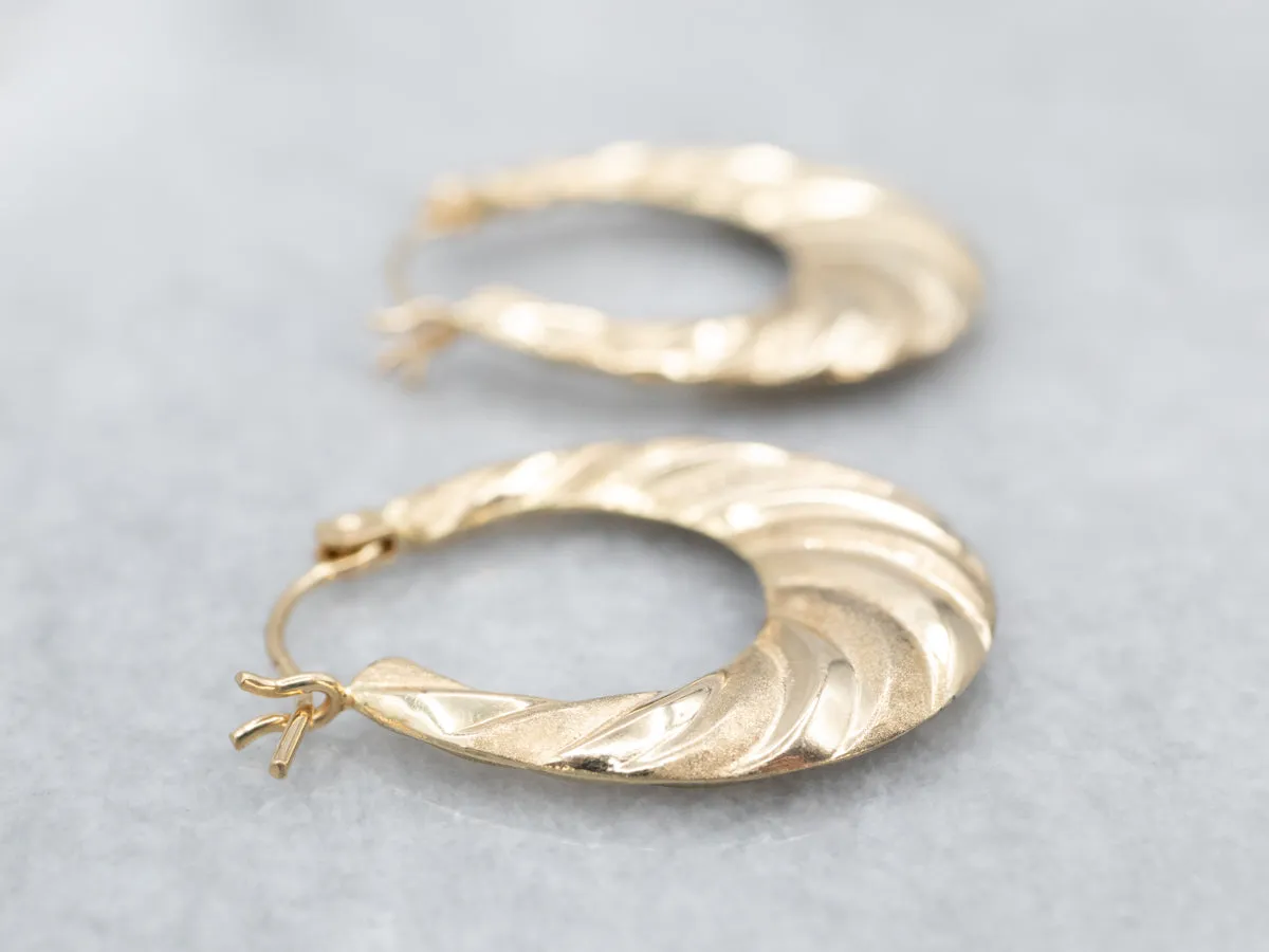 Twisted Gold Hoop Earrings