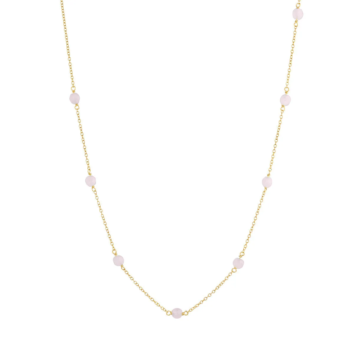 Valentine 18K Gold Plated Necklace w. Quartz