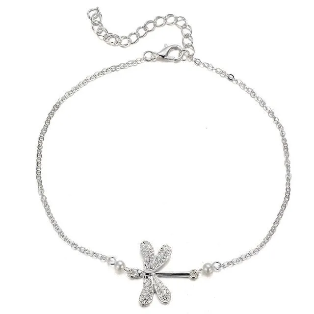 Vintage Multiple Layers Anklets For Women Retro Elephant Sun Pendant Foot Jewelry Barefoot Sandals Ankle Bracelet on the Leg New