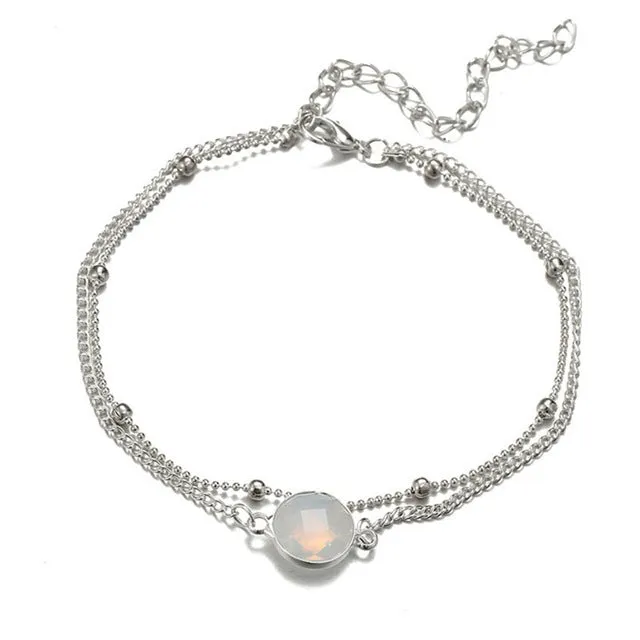 Vintage Multiple Layers Anklets For Women Retro Elephant Sun Pendant Foot Jewelry Barefoot Sandals Ankle Bracelet on the Leg New