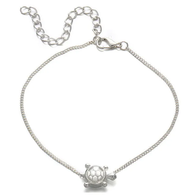 Vintage Multiple Layers Anklets For Women Retro Elephant Sun Pendant Foot Jewelry Barefoot Sandals Ankle Bracelet on the Leg New