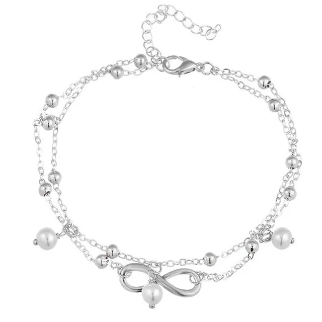 Vintage Multiple Layers Anklets For Women Retro Elephant Sun Pendant Foot Jewelry Barefoot Sandals Ankle Bracelet on the Leg New