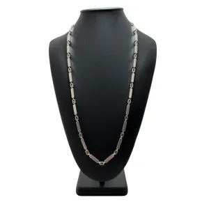 Vintage Signed 'Walter Schluep' 18k Gold and Sterling Silver Link Necklace
