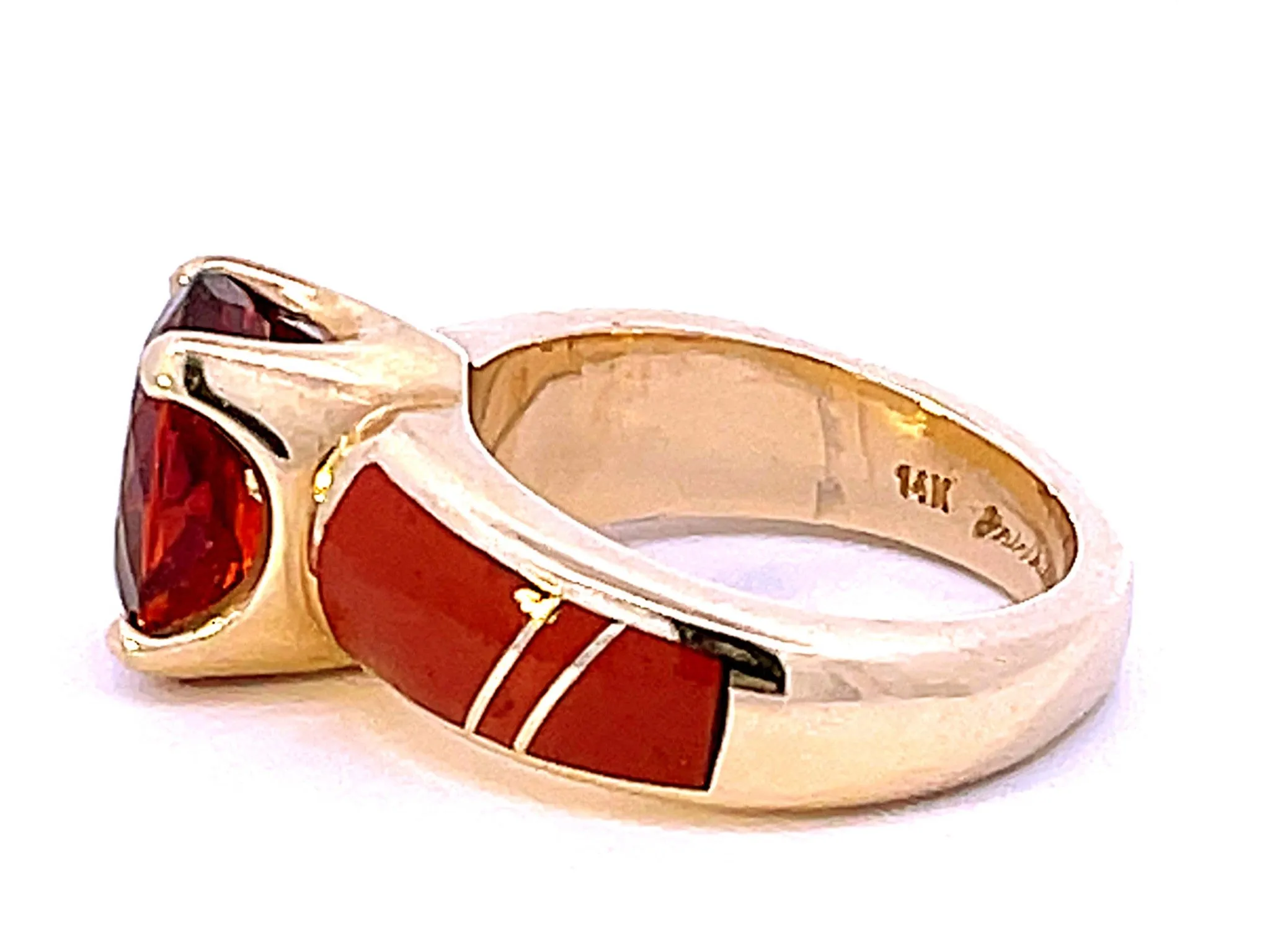 Vintage Spessartite Mandarin Garnet Ring in 14K Yellow Gold