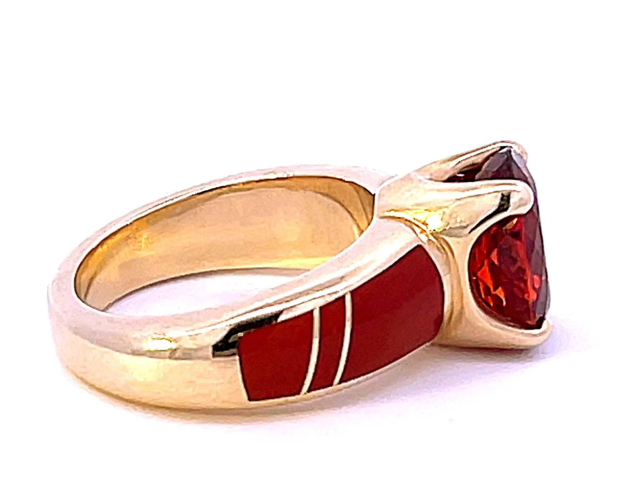 Vintage Spessartite Mandarin Garnet Ring in 14K Yellow Gold