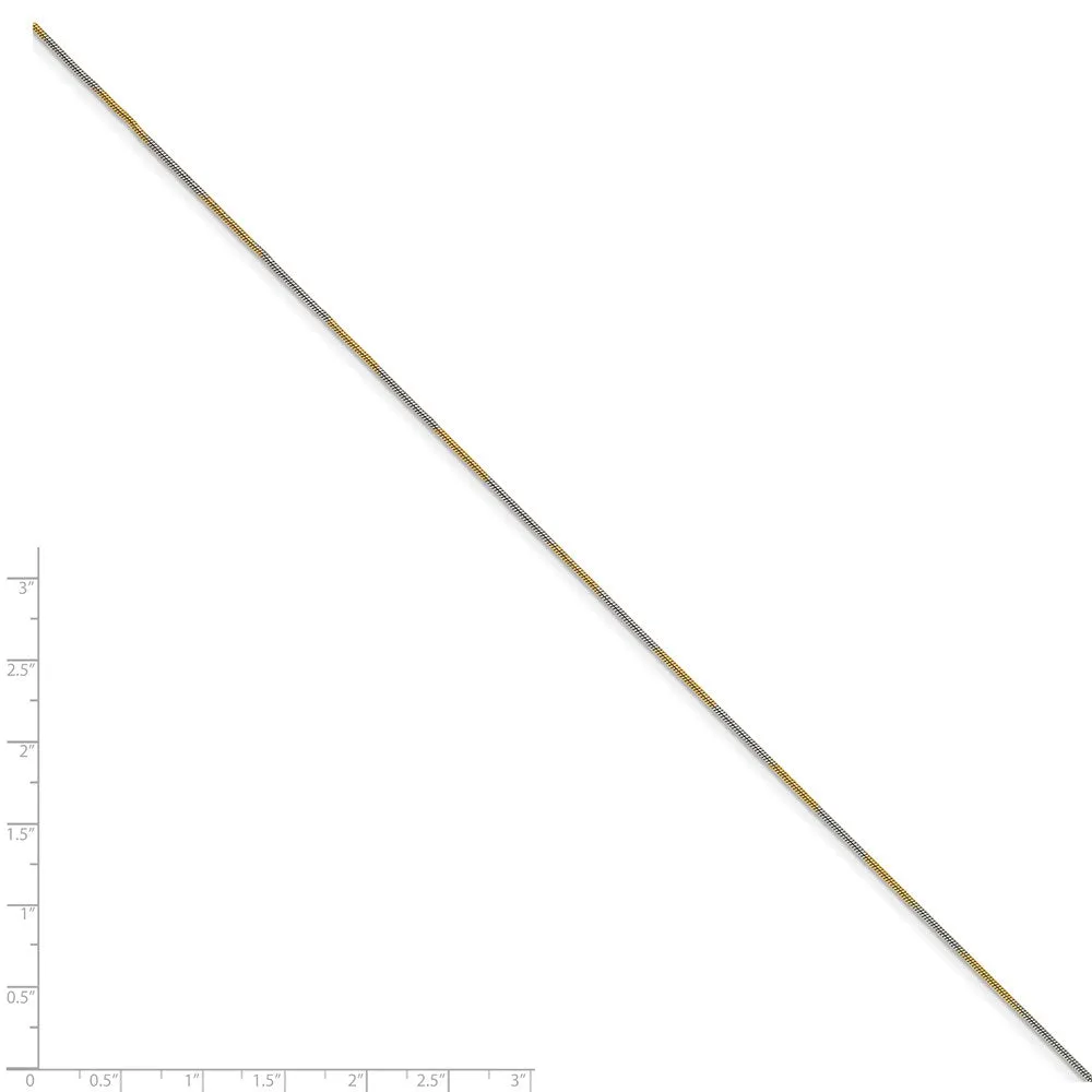 White & Yellow Rhodium over Brass 1.00mm 2 color plated Snake Chain | SRN209