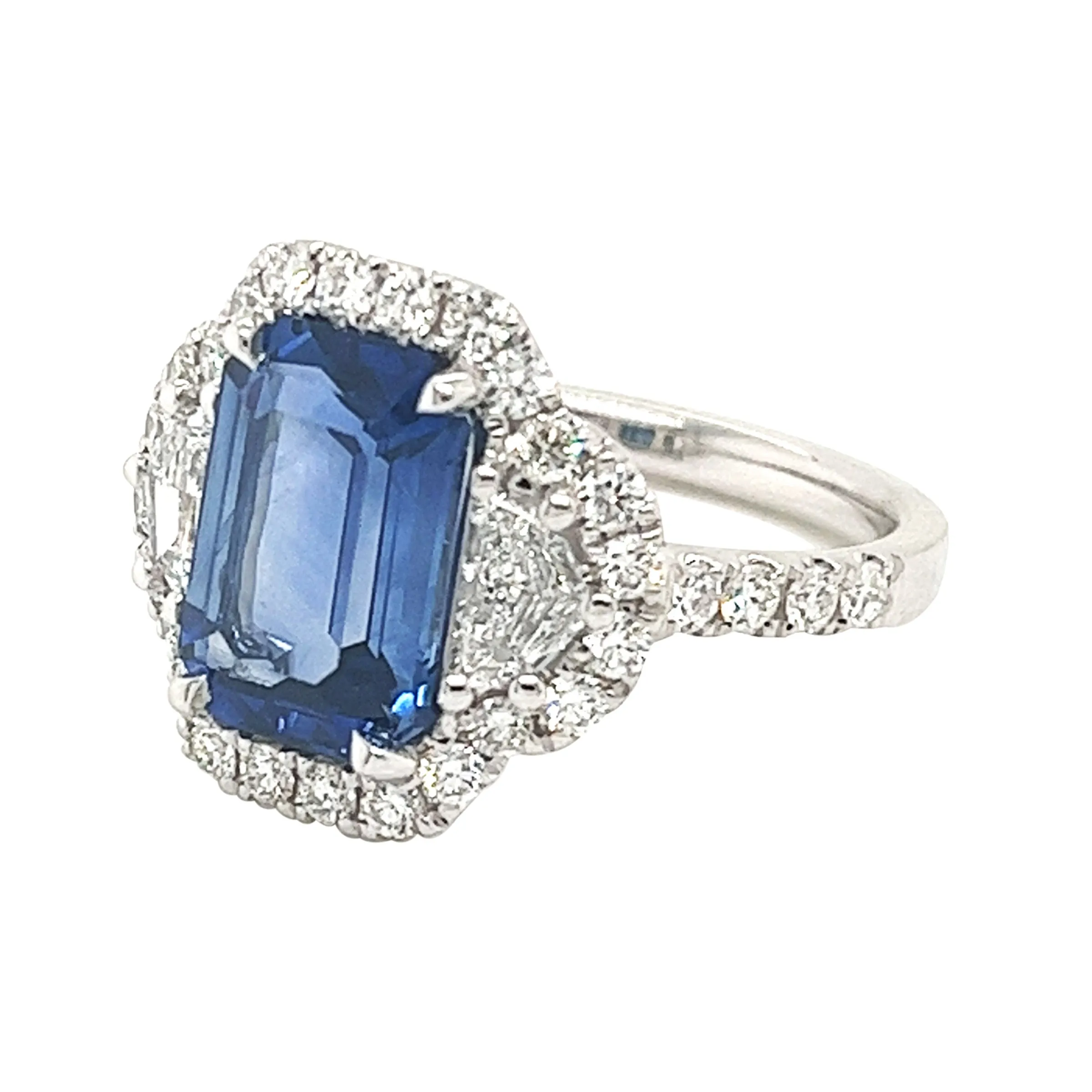 White Gold, 3.60ct Ceylon Sapphire and Diamond Ring