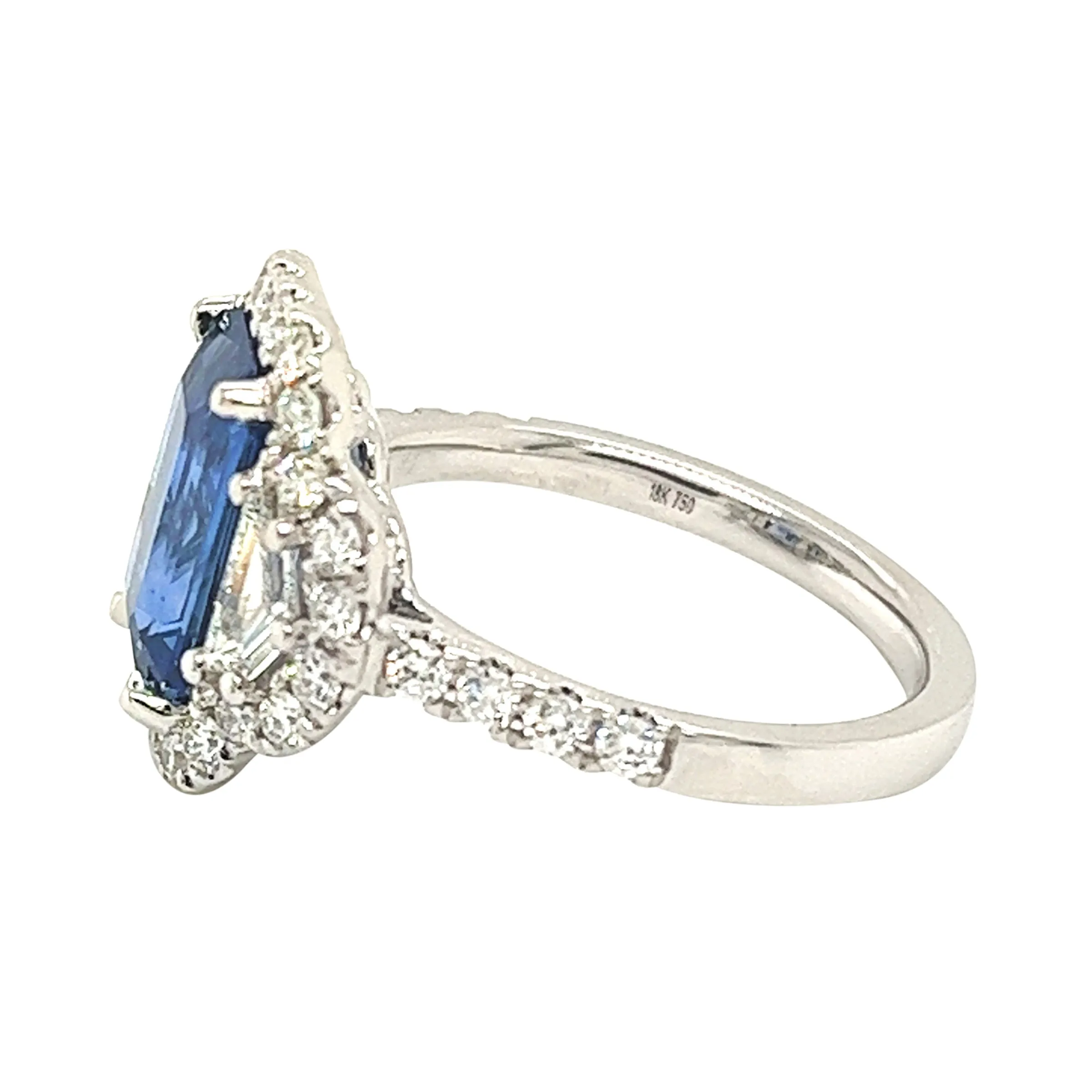 White Gold, 3.60ct Ceylon Sapphire and Diamond Ring