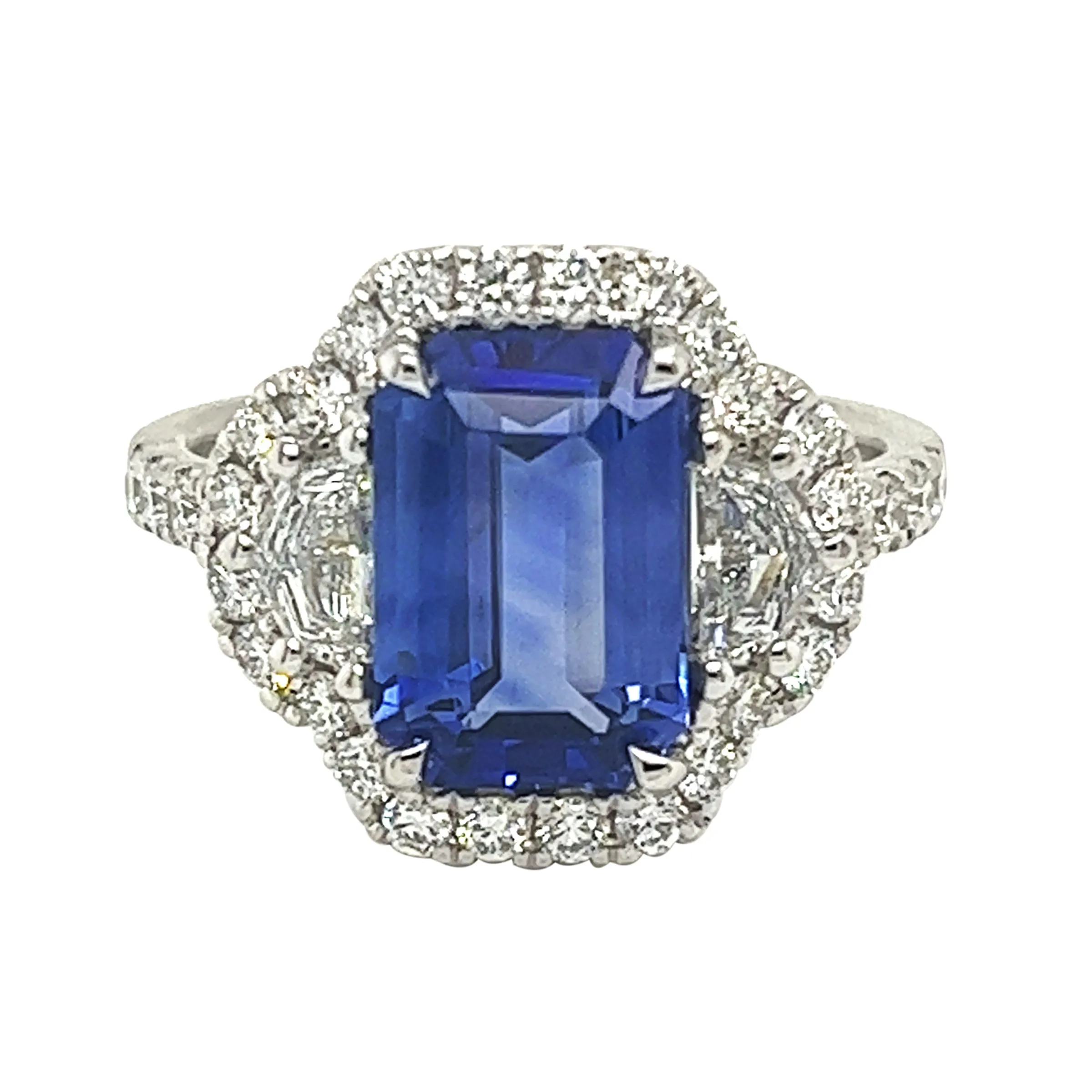 White Gold, 3.60ct Ceylon Sapphire and Diamond Ring