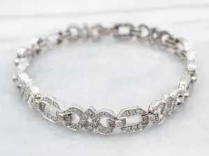 White Gold Diamond Infinity Link Bracelet