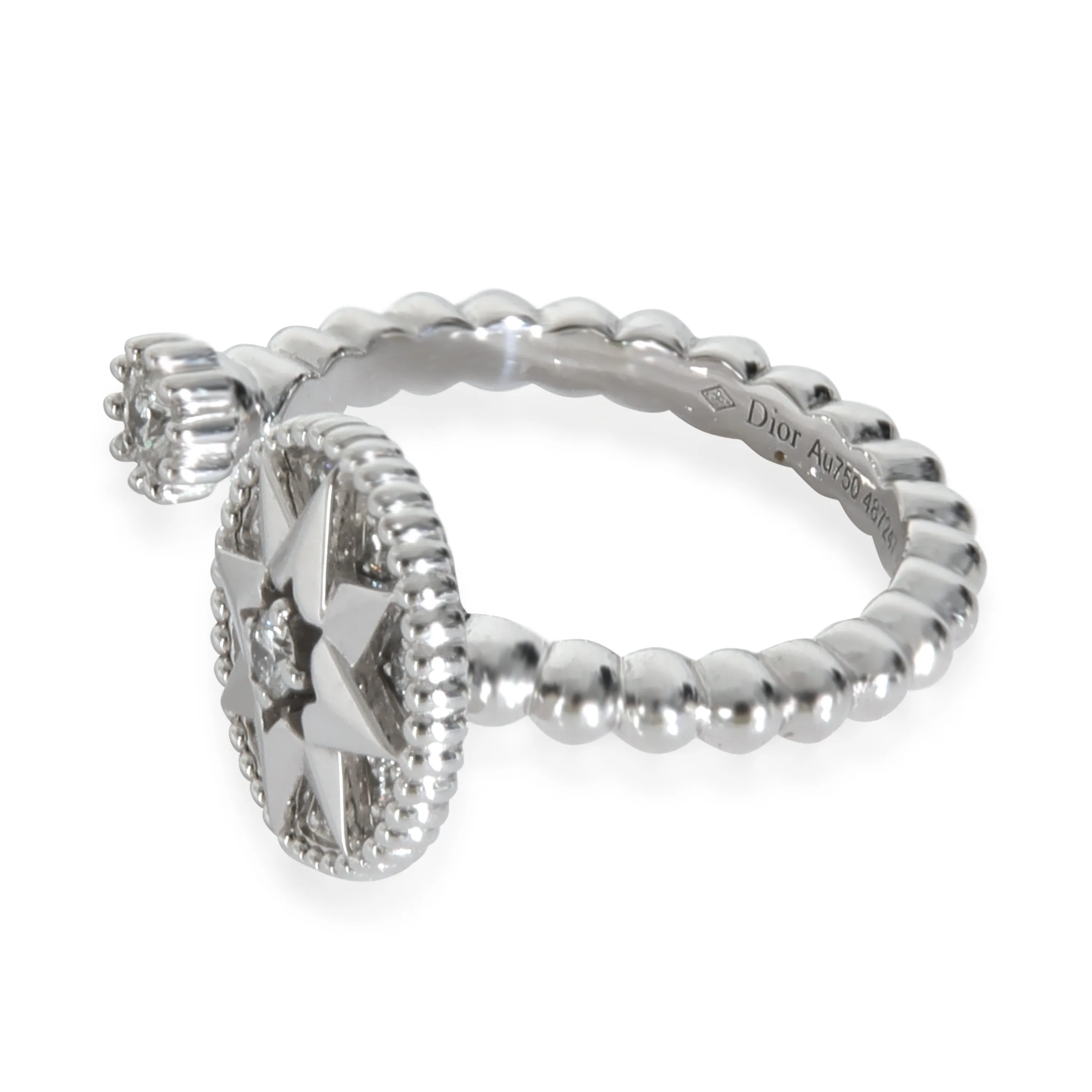 White Gold Diamond Rose Des Vents Ring