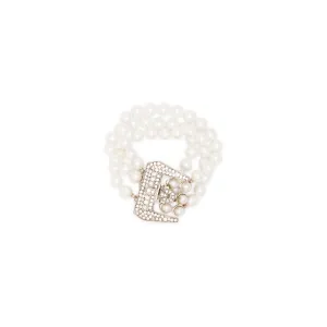 White Pearl & Rhodium Bracelet