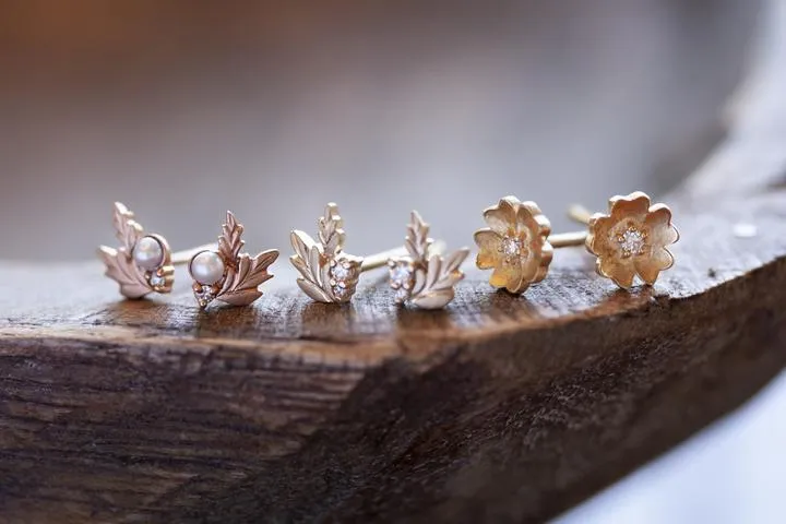 Wood Nymph Faye Diamond Studs