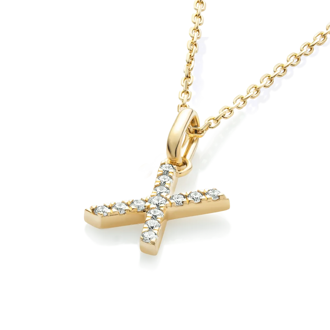 X Letter Pendant Yellow Gold
