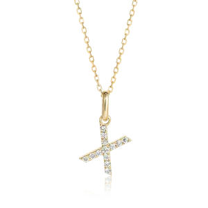 X Letter Pendant Yellow Gold