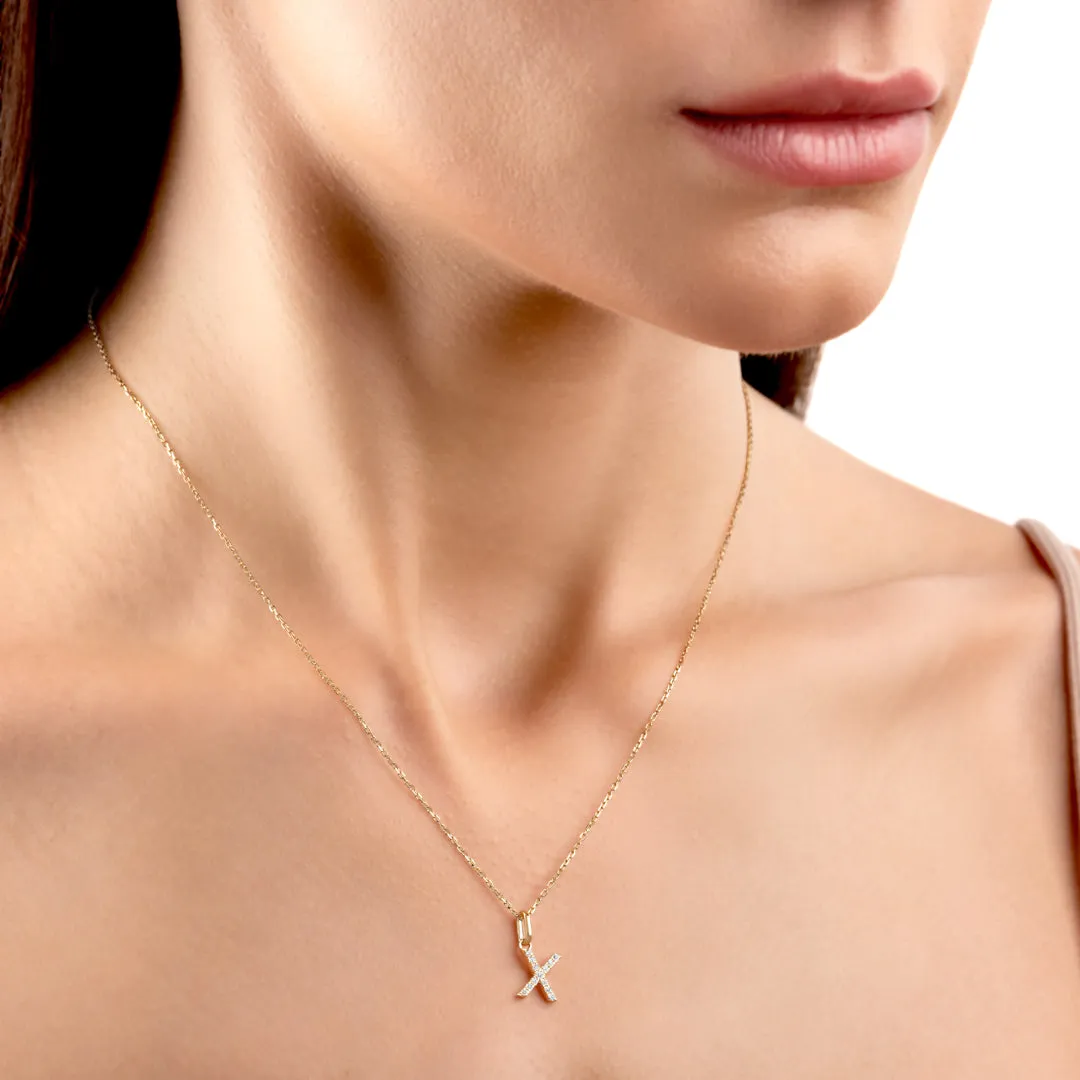 X Letter Pendant Yellow Gold