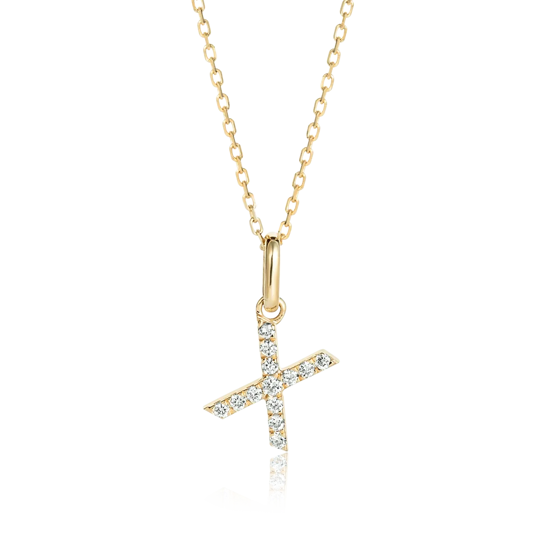 X Letter Pendant Yellow Gold
