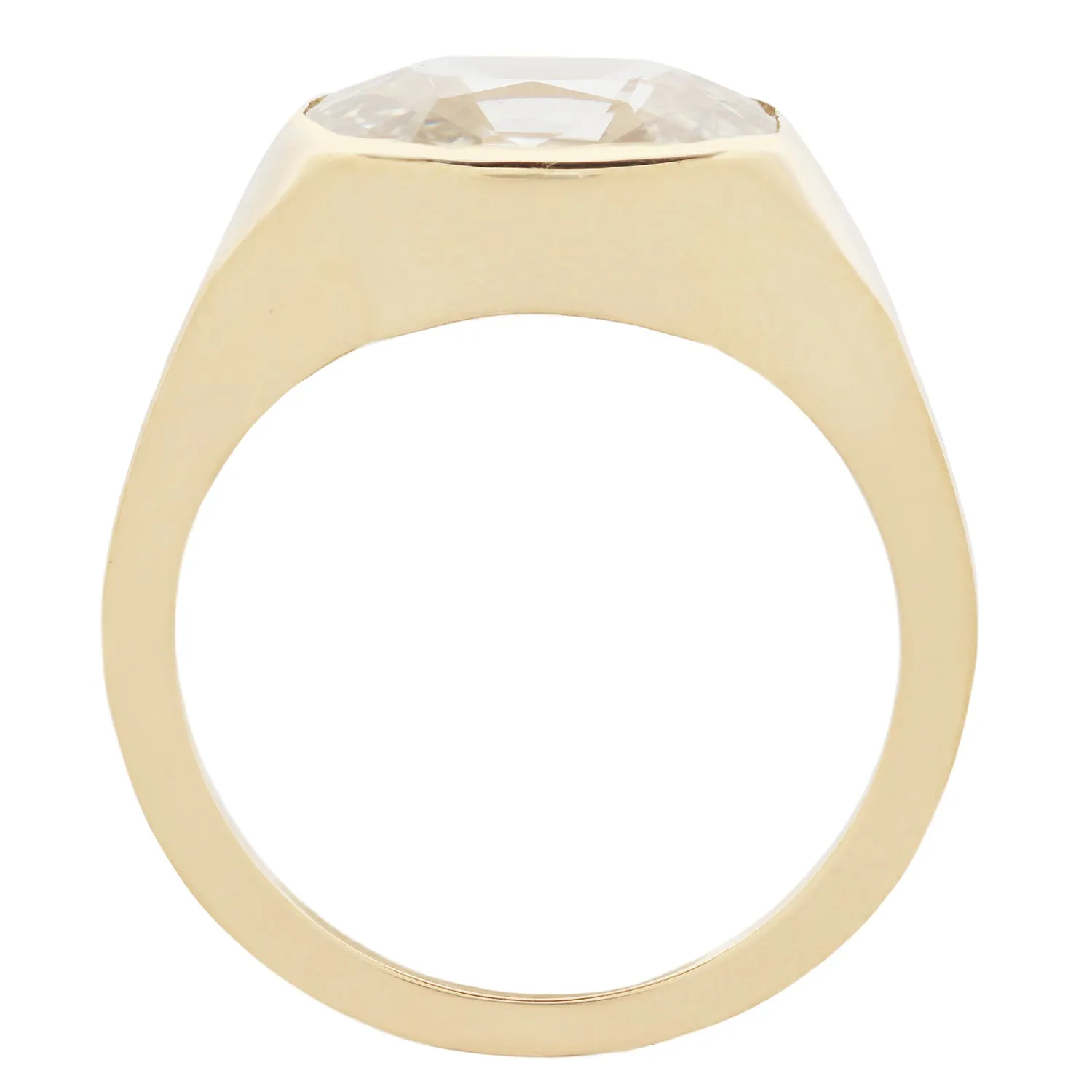 Yellow Diamond Oval Signet Ring
