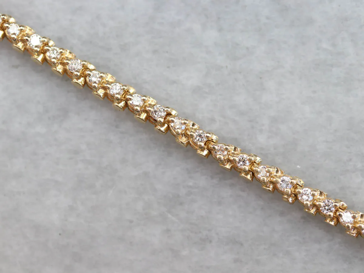 Yellow Gold Diamond Tennis Bracelet