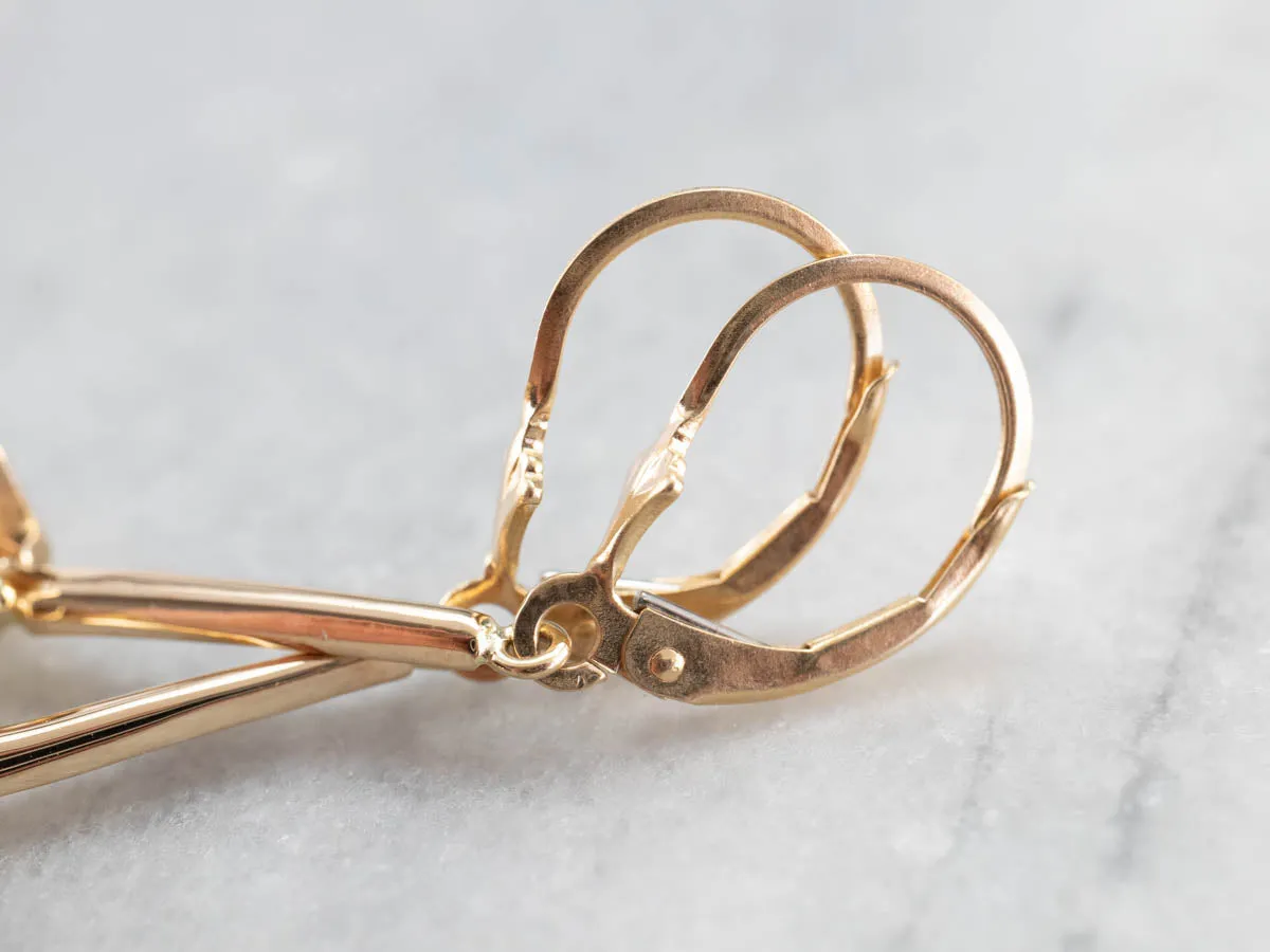 Yellow Zircon Gold Drop Earrings